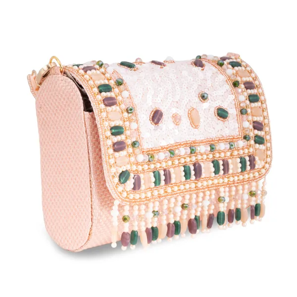 OSTY_KAHRAA_Designer_Zari_Embellished_Festive_Handbag_with_Dual_Strap_–_Handcrafted_Bridal_Sling_Bag_with_Beaded_Fringes