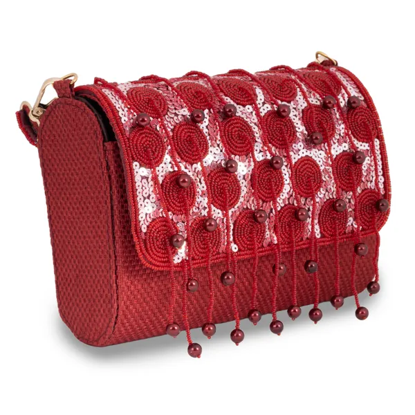 OSTY_LUMÉ_Bridal_Clutch_with_Spiral_Pearl_Zari_Work,_Sequin_Embellishment_&_Dual_Carry_Options_|_Jute_Back_Finish