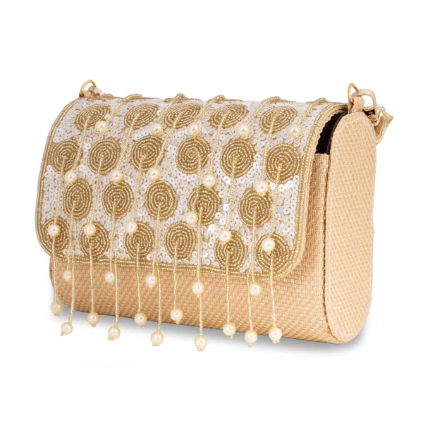 OSTY_LUMÉ_Bridal_Clutch_with_Spiral_Pearl_Zari_Work,_Sequin_Embellishment_&_Dual_Carry_Options_|_Jute_Back_Finish