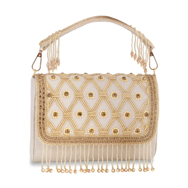OSTY_MEHZA_Designer_Bridal_Clutch_with_Diamond_Zari_Embroidery,_Gold_Beaded_Fringe_&_Dual_Strap_|_Suede_Finish_Back