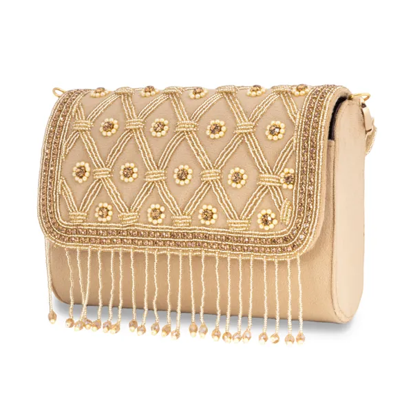OSTY_MEHZA_Designer_Bridal_Clutch_with_Diamond_Zari_Embroidery,_Gold_Beaded_Fringe_&_Dual_Strap_|_Suede_Finish_Back