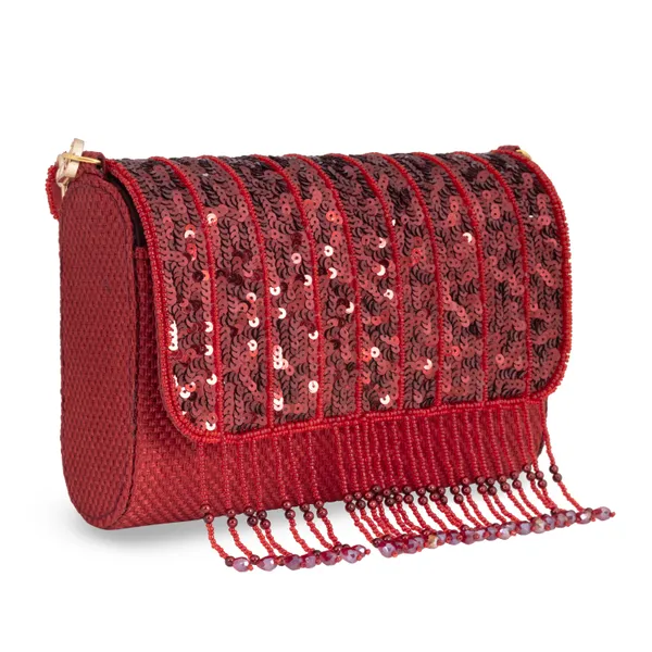 OSTY_MERZA_Handcrafted_Sequin_&_Zari_Bridal_Clutch_Bag_with_Handle_&_Chain_–_Luxury_Festive_Sling_for_Women_