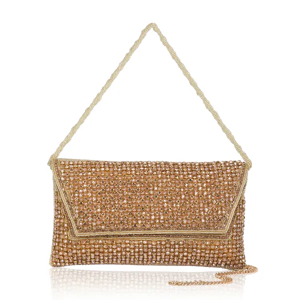 OSTY_SITARA_–_Premium_Hand-Zari_Embellished_Bridal_Clutch_with_Beaded_Handle_&_Gold_Chain