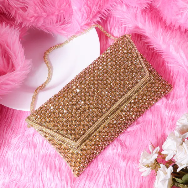 OSTY_SITARA_–_Premium_Hand-Zari_Embellished_Bridal_Clutch_with_Beaded_Handle_&_Gold_Chain