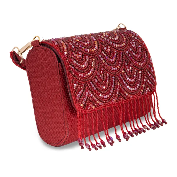 OSTY_VELMI_Bridal_Clutch_with_Pearl_Arch_Embroidery,_Beaded_Tassels_&_Dual_Handle_Option_|_Jute_Back_Finish