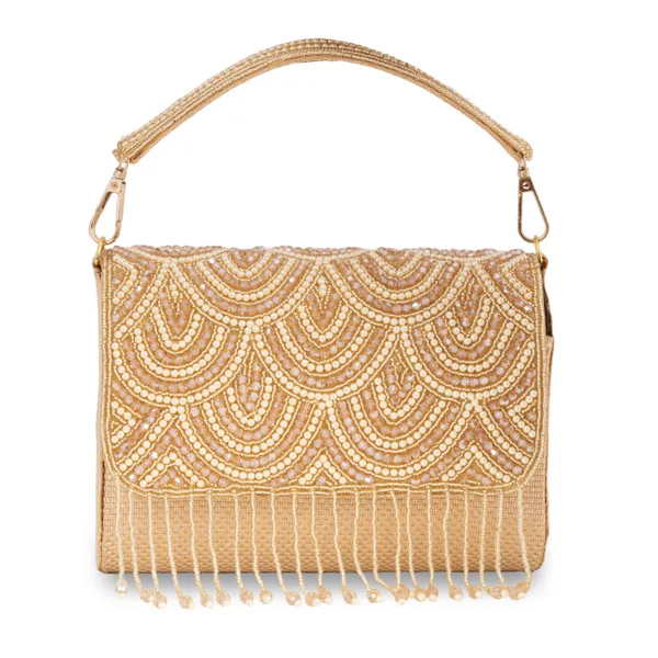 OSTY_VELMI_Bridal_Clutch_with_Pearl_Arch_Embroidery,_Beaded_Tassels_&_Dual_Handle_Option_|_Jute_Back_Finish
