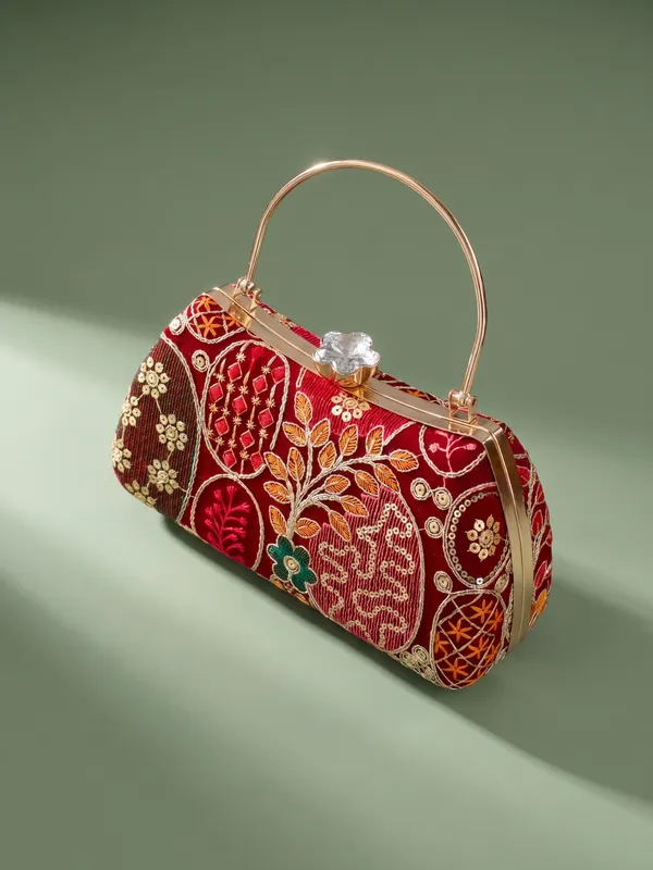 OSTY_Women’s_Premium_Lushira_Embroidered_Clutch_with_Chain_Strap_|_Bridal_&_Party_Wear_Designer_Evening_Handbag