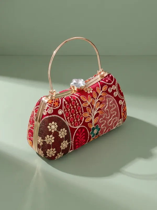 OSTY_Women’s_Premium_Lushira_Embroidered_Clutch_with_Chain_Strap_|_Bridal_&_Party_Wear_Designer_Evening_Handbag