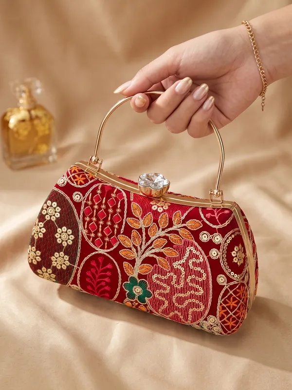OSTY_Women’s_Premium_Lushira_Embroidered_Clutch_with_Chain_Strap_|_Bridal_&_Party_Wear_Designer_Evening_Handbag