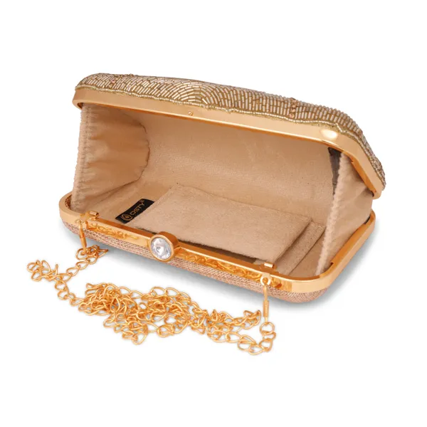OSTY_ZAYLI_Premium_Hand_Zari_Embroidered_Bridal_Clutch_with_Gold_Handle_&_Sling_Chain_|_Evening_Party_Purse