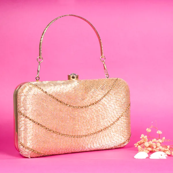 OSTY_ZAYLI_Premium_Hand_Zari_Embroidered_Bridal_Clutch_with_Gold_Handle_&_Sling_Chain_|_Evening_Party_Purse