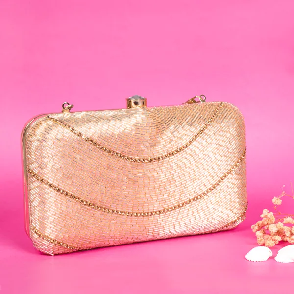 OSTY_ZAYLI_Premium_Hand_Zari_Embroidered_Bridal_Clutch_with_Gold_Handle_&_Sling_Chain_|_Evening_Party_Purse