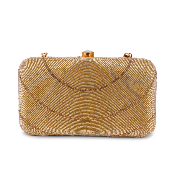 OSTY_ZAYLI_Premium_Hand_Zari_Embroidered_Bridal_Clutch_with_Gold_Handle_&_Sling_Chain_|_Evening_Party_Purse