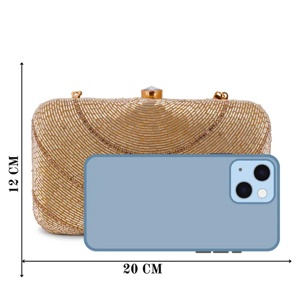 OSTY_ZAYLI_Premium_Hand_Zari_Embroidered_Bridal_Clutch_with_Gold_Handle_&_Sling_Chain_|_Evening_Party_Purse