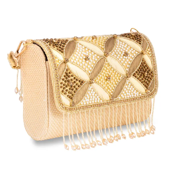 OSTY_ZAYRA_Premium_Bridal_Clutch_with_Zari_Embroidery,_Beaded_Fringe_&_Dual_Strap_|_Luxe_Golden_Clutch_with_Jute_Back