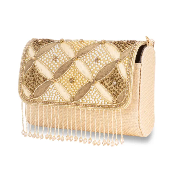 OSTY_ZAYRA_Premium_Bridal_Clutch_with_Zari_Embroidery,_Beaded_Fringe_&_Dual_Strap_|_Luxe_Golden_Clutch_with_Jute_Back