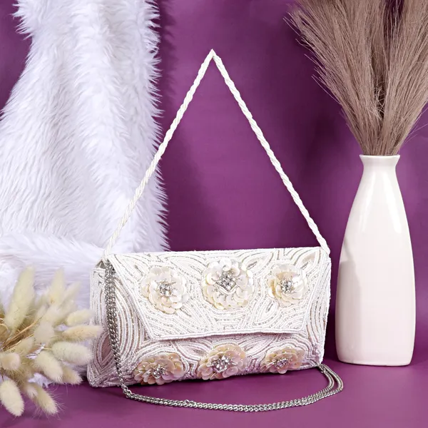 Osty_Fleurina_–_Handcrafted_3D_Floral_Pearl_Clutch_in_White_with_Dual_Carry_Option_for_Wedding_&_Festive_Occasions