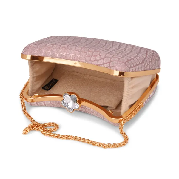 Osty_Eve_–_Designer_Box_Clutch_with_Croc_Texture_&_Crystal_Lock_|_Evening_Party_Clutch_with_Gold_Chain