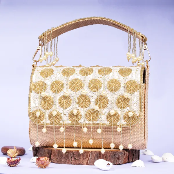 OSTY_LUMÉ_Bridal_Clutch_with_Spiral_Pearl_Zari_Work,_Sequin_Embellishment_&_Dual_Carry_Options_|_Jute_Back_Finish