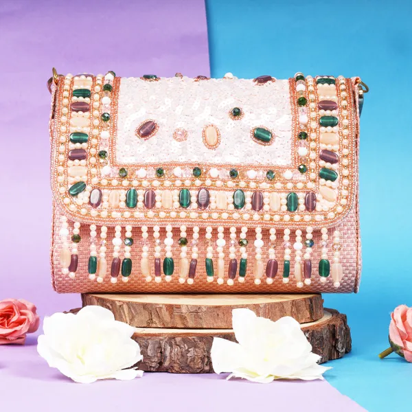 OSTY_KAHRAA_Designer_Zari_Embellished_Festive_Handbag_with_Dual_Strap_–_Handcrafted_Bridal_Sling_Bag_with_Beaded_Fringes