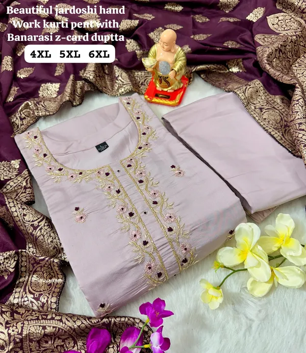 Pink_Trendy_Design_Pure_Soft_Muslin_And_Viscose_Kurta_With_Pant_&_Dupatta_Set_For_Women