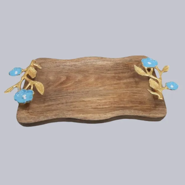 Wooden_Tray_with_Strong_Gold_Handle_Designer_Tray_Large_Tray_for_6_Glasses_(14.5x9.5_Inch)