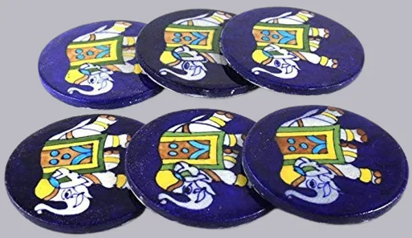 Blue_Art_Pottery_Coaster_Set_of_6_Elephant_Design_Elegant_Ceramic_Tableware_Accesorry_Classy_Ceramic_Coasters