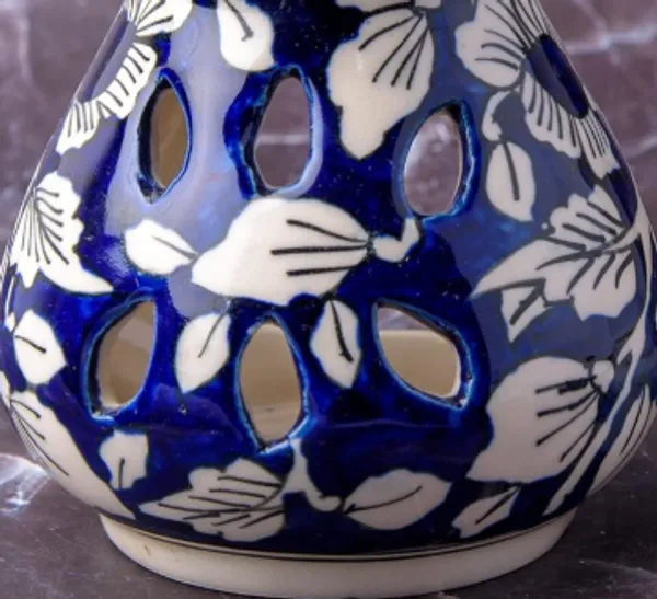 Blue_Ceramic_Tealight_Aroma_Diffuser_Hand_Painted_Tea_light_Holder_for_Home_D_cor/Office,_Best_Used_for_Meditation/Yoga/Peace_w/Lavender_Fragrance_Oil_and_2_Tea_Lights,_4.5_x_4_INCH