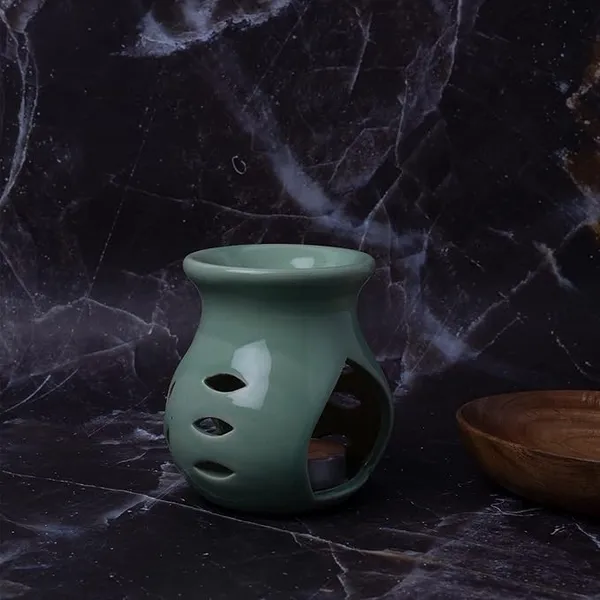 Ceramic_Tealight_Holder_[Green],_Decorative_Tealight_Holder_for_Home_D_cor/Office,_Best_Used_for_Meditation/Yoga/Peace_w/Vanilla_Fragrance_Oil_and_2_Tea_Lights,_3.5_x_3_INCH
