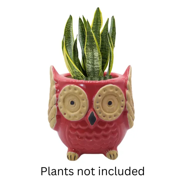 Red_Owl_Shape_Ceramic_Flower_Pot_Planter_Pot_Indoor_Outdoor_Planter_5.5_inch