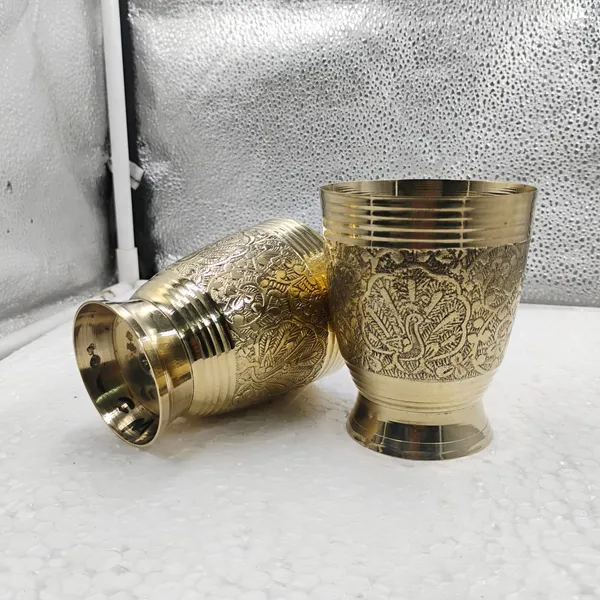 Pure_Brass_Glass_Tumbler_(Set_of_2)_for_Serving_Drinking_Water_Engraved_Design_Serveware_&_Drinkware_Yoga