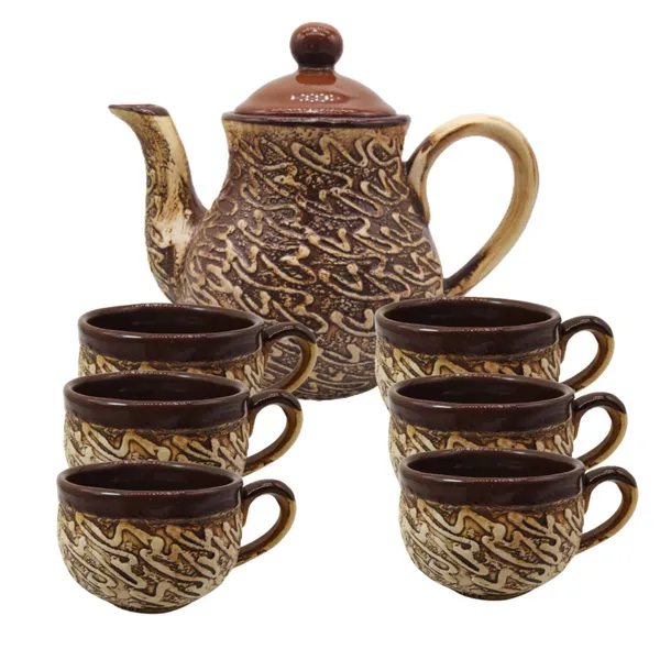 Ceramic_Serving_Kettle_Set_with_1_Kettle_(800_ml),_6_Cups_(100_ml_Each)