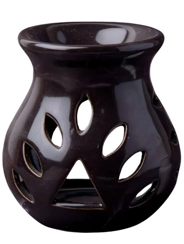 Black_Ceramic_Tealight_Aroma_Diffuser_Set_of_2_Decorative_Tealight_Holder_for_Home_D_cor/Office,_Best_Used_for_Meditation/Yoga/Peace_Lavender_Fragrance_Oil_and_2_Tea_Lights,_3.5_x_3_INCH
