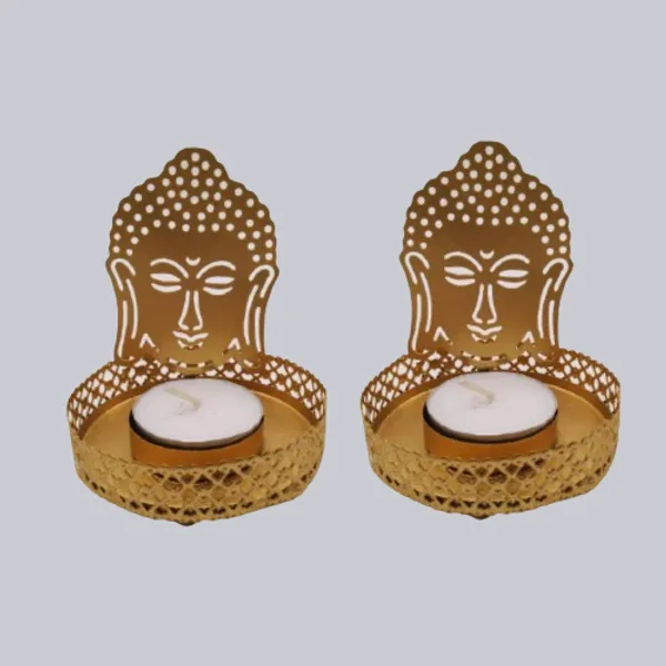 Gautam_Budha_Tea_light_holder_Candle_Holder_Set_of_2_Gold_Mettalic_Finish