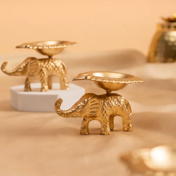 Elephant_Metal_Diya_Stand_Set_of_4