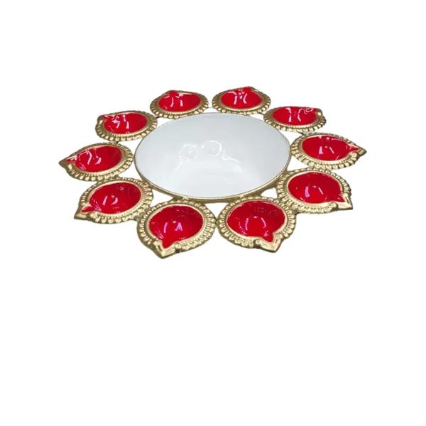 Gold_Metallic_9_Diya_Urli_with_colorful_Meena_work