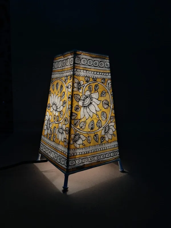 Hand_Painted_Hand_Pricked_Leather_Table_Lamp_Bedside_Lamp_(Yellow_and_White_Floral)
