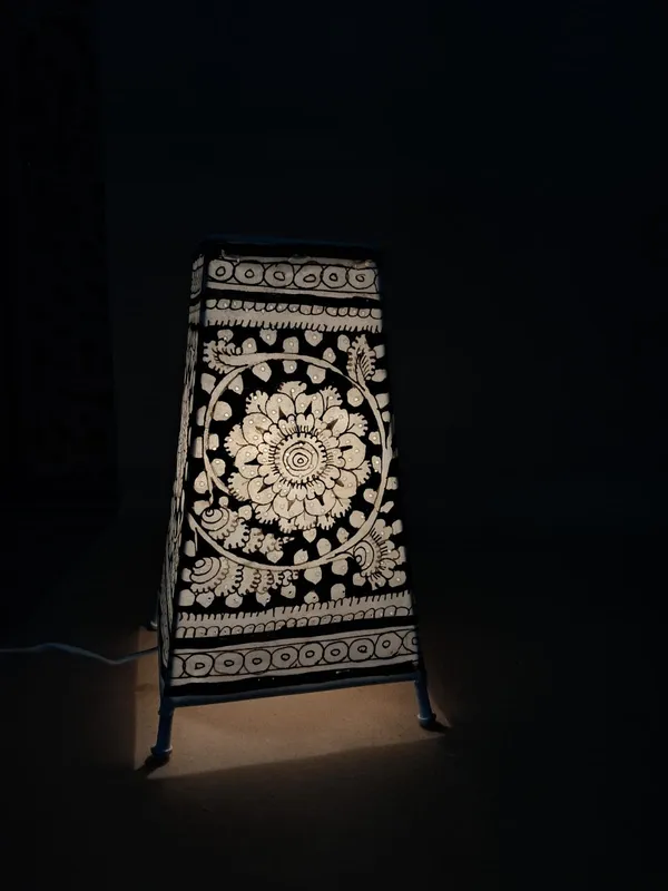 Hand_Painted_Hand_Pricked_Leather_Table_Lamp_Bedside_Lamp_(Black_and_White_Rangoli)