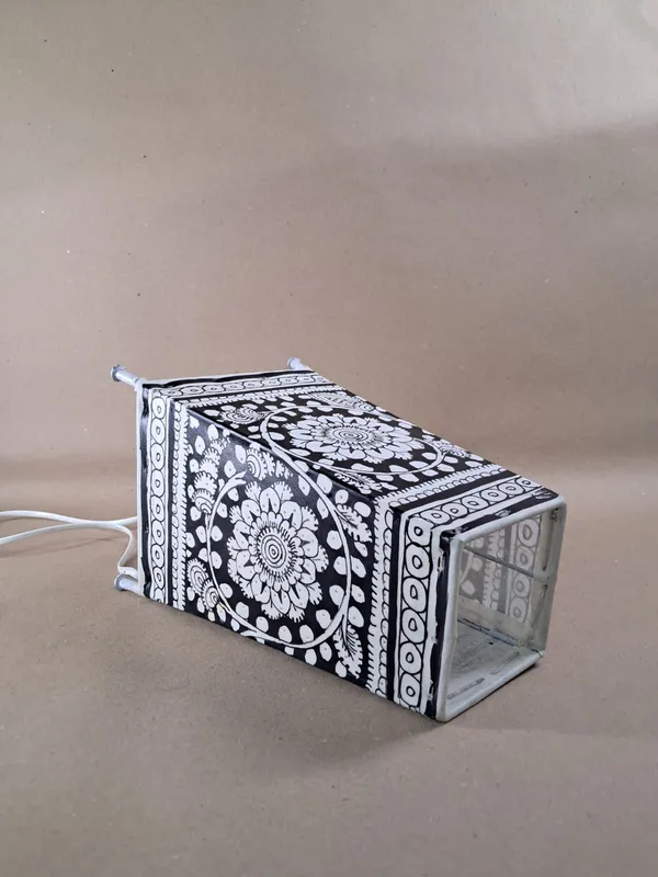 Hand_Painted_Hand_Pricked_Leather_Table_Lamp_Bedside_Lamp_(Black_and_White_Rangoli)