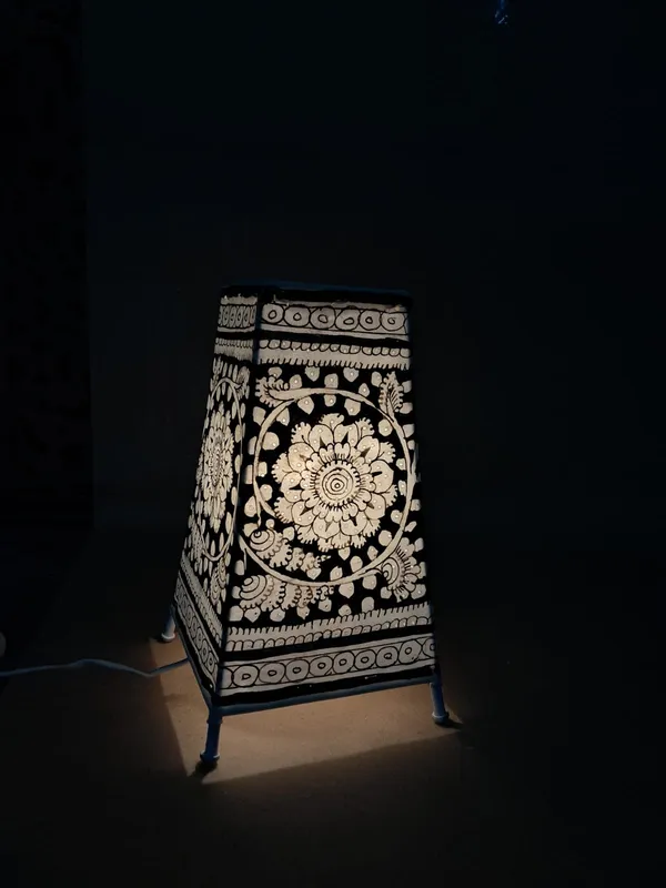 Hand_Painted_Hand_Pricked_Leather_Table_Lamp_Bedside_Lamp_(Black_and_White_Rangoli)