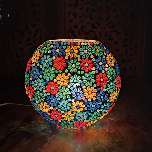 Handcrafted_Mosaic_Glass_Table_Lamp_?Floral_Purse_Design_(9_Inch)