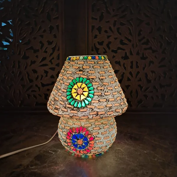 Handcrafted_Mosaic_Glass_Table_Lamp_?Multicolor_Mushroom_Design_(10_Inch)