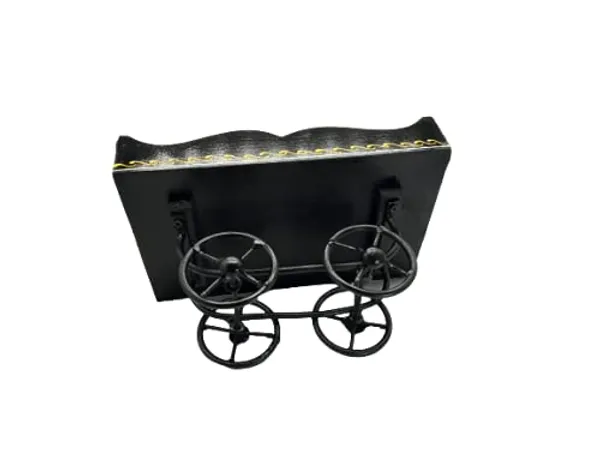 Handmade_Rolling_Serving_Tray_w/Black_Big_Wheels_[Black],_Hand_Painted_(Embossed)_Kitchen/Table_&_Home_Decor/Dinning/Gifts/Restaurants/Living_Room/Coffee_Table