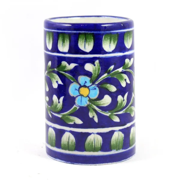 Blue_Art_Pottery_Tooth_Brush_Holder_Pen_Holder_Blue_Ceramic_Holder_Tabletop_Bath_Accessory