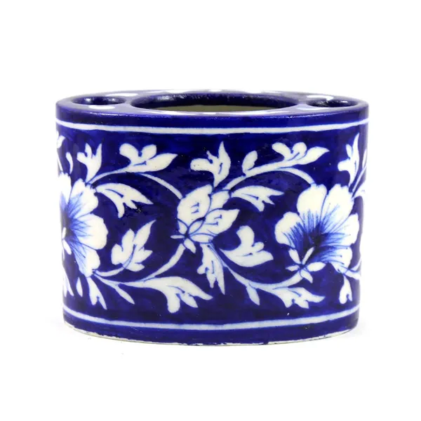 Blue_Art_Pottery_Multipurpose_Holder_Oval_Shape_Pen_Stationery_Holder_Blue_Green_Ceramic_Holder_Tabletop_Bath_Accessory