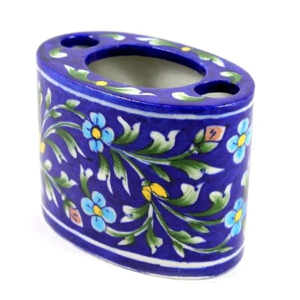 Blue_Art_Pottery_Multipurpose_Holder_Oval_Shape_Pen_Stationery_Holder_Blue_Green_Ceramic_Holder_Tabletop_Bath_Accessory