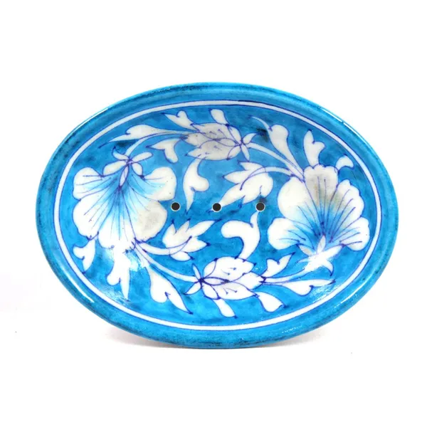 Blue_Art_Pottery_Bath_Set_Sky_Blue_Floral_Oval_Shape_Soap_Dish_and_Brush_Holder_Elegant_Bath_Accessories_Set_of_2