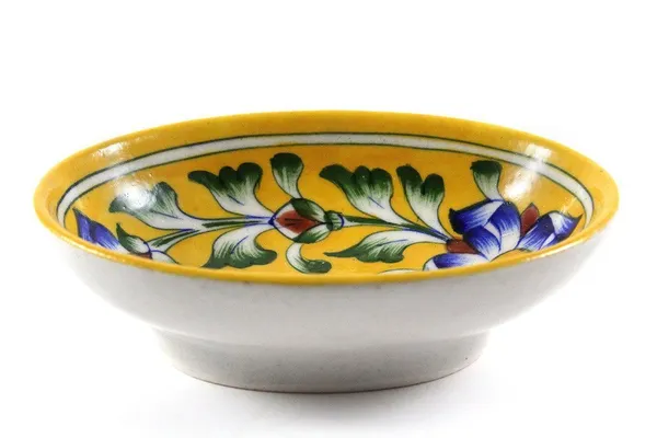 Blue_Art_Pottery_Bath_Set_Yellow_Floral_Oval_Shape_Soap_Dish_and_Brush_Holder_Elegant_Bath_Accessories_Set_of_2