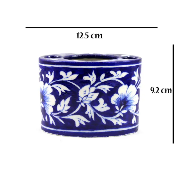 Blue_Art_Pottery_Bath_Set_Dark_Blue_Floral_Oval_Shape_Soap_Dish_and_Brush_Holder_Elegant_Bath_Accessories_Set_of_2
