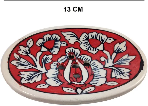 Red_Ceramic_Soap_Bar_Dish_Tray_Hand_Painted_Bath_Accesorries_5_x_4_inch